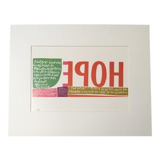 1960s Vintage Sister Corita "Hope" Pop Modernist Print For Sale