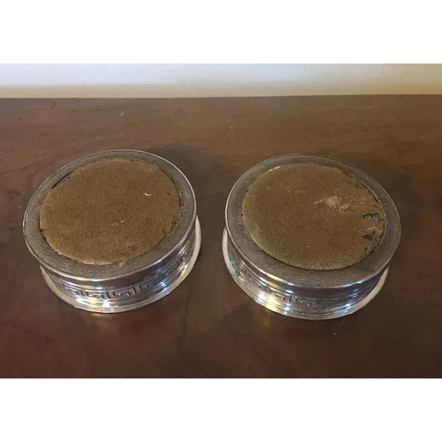 Metal Antique Early 19th Century English Old Sheffield Silver Wine Bottle Coasters with Greek Border by Matthew Boulton - A Pair For Sale - Image 7 of 13