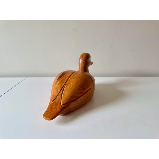 Late 20th Century Hand Carved Wood Duck Bookends For Sale - Image 4 of 10