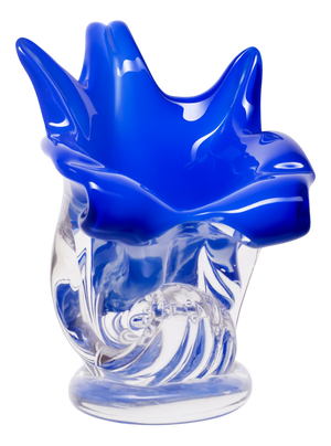 Blue Hand-Shaped Glass Vase, 1970s