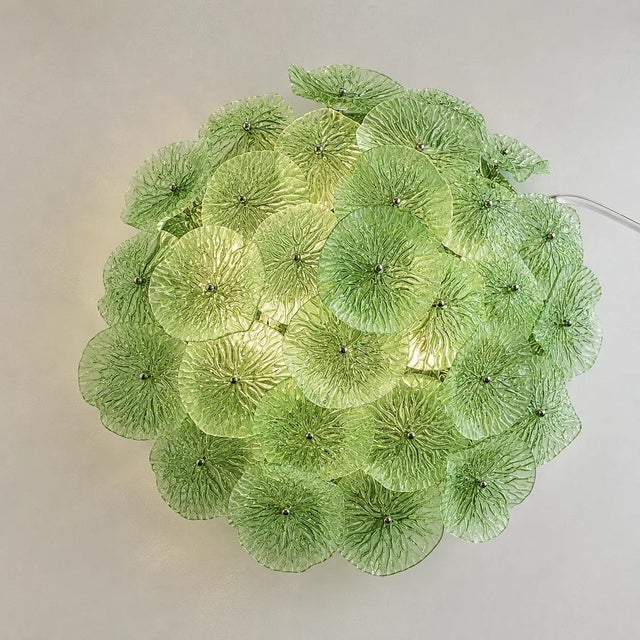 Floreal Green Murano Glass Flush Mount by Simoeng For Sale - Image 4 of 6
