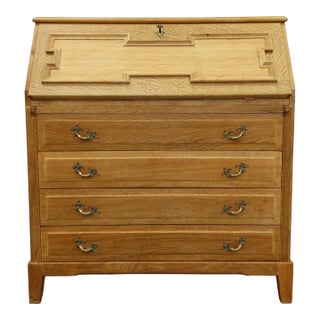 Vintage Danish Oak Secretary Desk For Sale