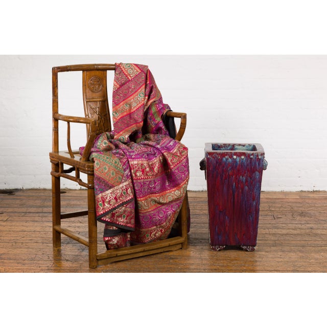 Chinese Vintage Chinese Multi-Color Ceramic Garden Planter with Mythical Creatures For Sale - Image 3 of 13