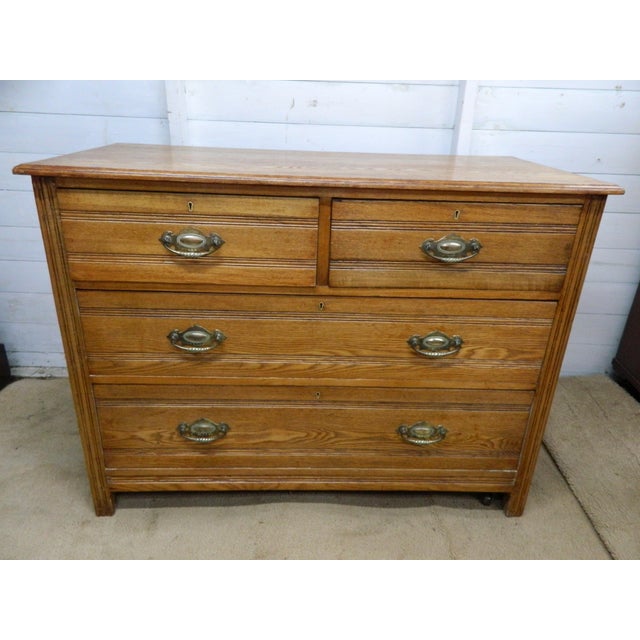 Edwardian Oak Chest of Drawers, 1890s For Sale - Image 18 of 18