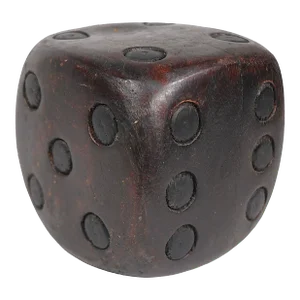 Large Folk Art Carved Wood Dice