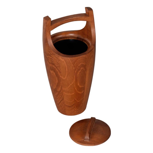 1950s Jens Quistgaard for Dansk Solid Teak Danish Congo Ice Bucket Model 810 For Sale