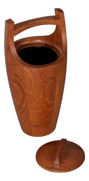 1950s Jens Quistgaard for Dansk Solid Teak Danish Congo Ice Bucket Model 810