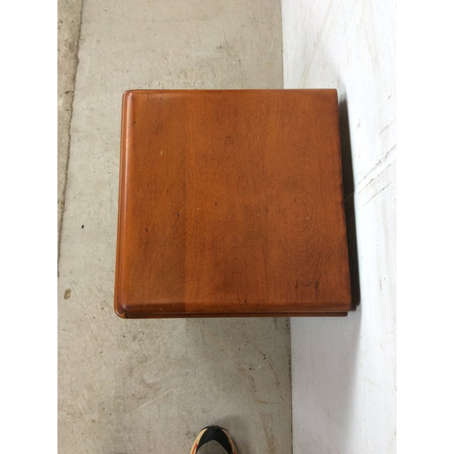 Wood Mid Century Modern Nightstand With Drawer & Drop Front Cabinet by Heywood Wakefield For Sale - Image 7 of 17