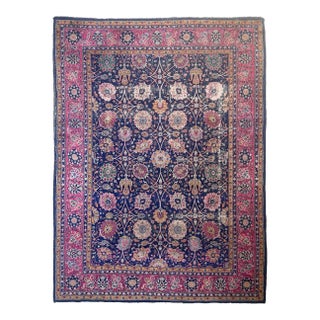 Vintage Turkish Tabriz Design Rug - 9.3 X 12.2 For Sale