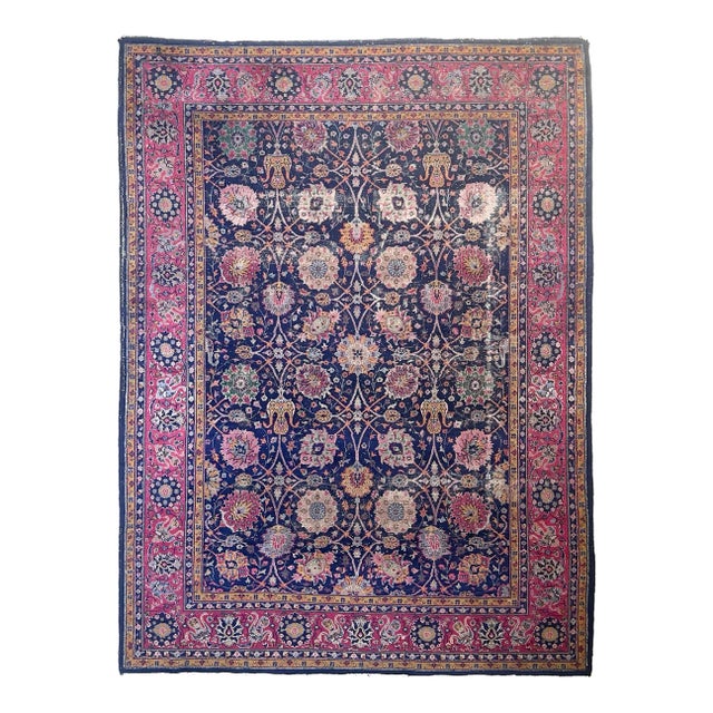 Vintage Turkish Tabriz Design Rug - 9.3 X 12.2 For Sale