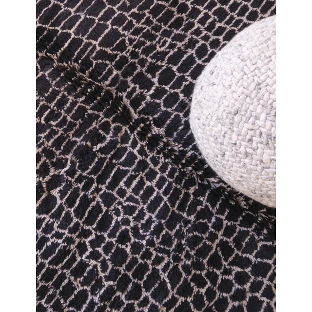 Black Moroccan Beni Mrirt Rug - 8.2 X 6 Ft For Sale - Image 4 of 8