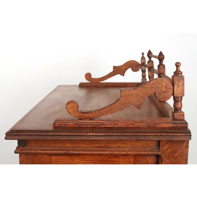 1900s Quarter Sawn Oak Doctors Cabinet For Sale - Image 13 of 16