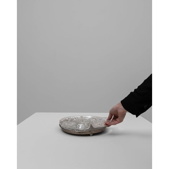 20th Century French Crystal Serving Dish On Silver Base For Sale - Image 12 of 18