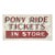 Vintage Wood Hand Painted Pony Ride Tickets Sign For Sale