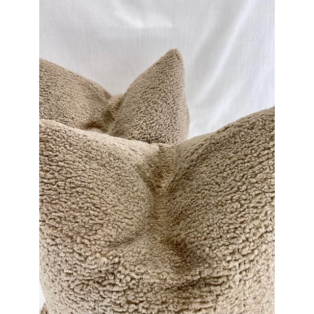 Custom pair of 22" pillows covered in Kravet "Curly" In pebble. These pillows have tapered corners to prevent dog ears,...