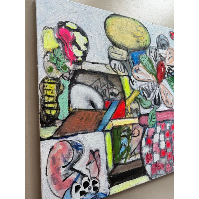 Abstract Expressionism Scott Harper Mixed Media Painting titled “Pyro #2” 32 x 32 2024 For Sale - Image 3 of 10