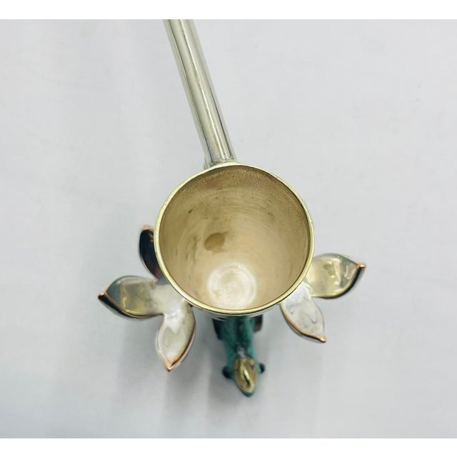 1980s Emilia Castillo Parrot Candle Snuffer With Malachite Inlay, Taxco Mexican Modern For Sale - Image 14 of 17