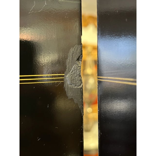 Mid Century Asian Double Sided Floor Screen Room Divider With Soapstone Decorations For Sale - Image 10 of 12