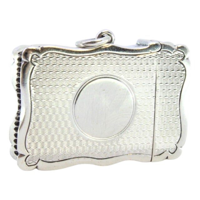 Silver Matchbox with Guilloche Reliefs For Sale