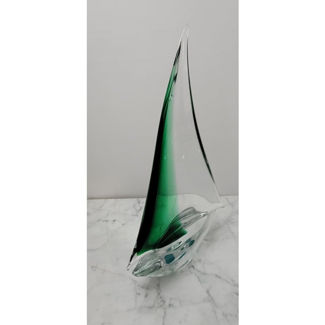 Mid 20th Century Vintage Oggetti Murano Art Glass Sail Boat Sculpture For Sale - Image 5 of 8