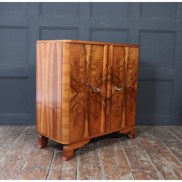 Art Deco French Walnut Two-Door Figured Buffet, 1930 For Sale - Image 13 of 16