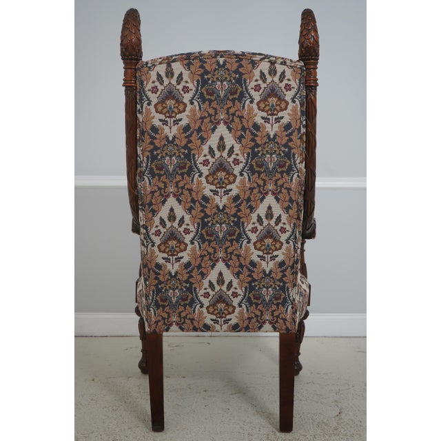 Pair Large Swan Carved Mahogany Throne Chairs For Sale - Image 4 of 18