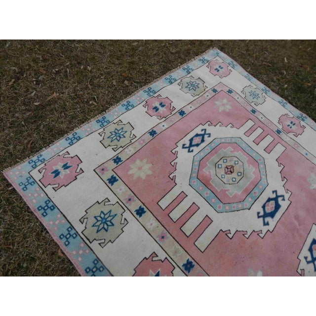 Textile 1970s Vintage Geometric Turkish Kars Rugs - 5′9″ × 7′10″ For Sale - Image 7 of 12