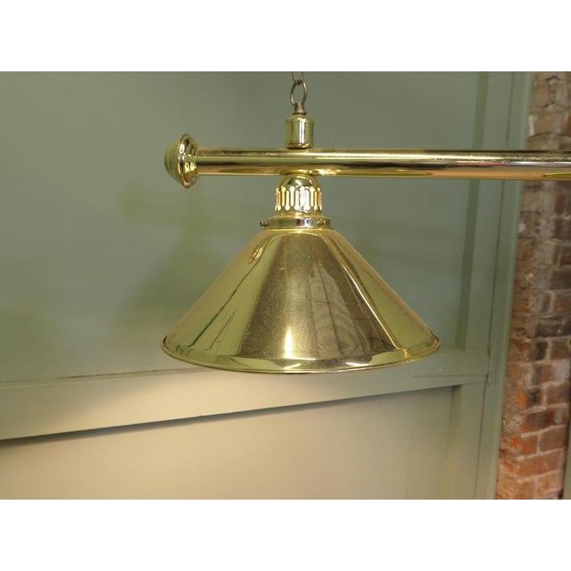 Large Vintage Brass Triple Dining Table Light, 1960 For Sale - Image 4 of 8