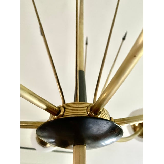 Metal Large Chandelier from Maison Arlus, 1950 For Sale - Image 7 of 9
