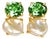 Mid 20th Century Pair of 14k Yellow Gold Green Amethyst Baroque Pearl Drop Earrings Designer Estate For Sale
