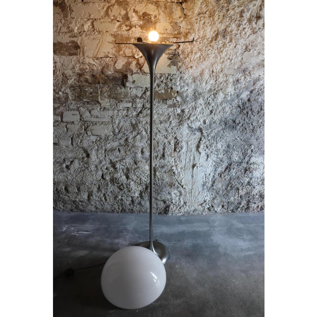Silver Vintage Verner Panton Style Floor Lamp, 1960s For Sale - Image 8 of 9