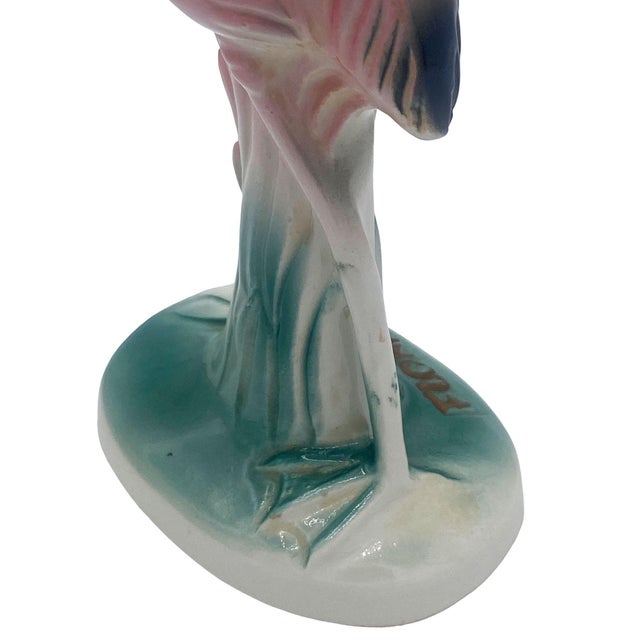 1950s Mid-Century "Meeting in Florida" Matching Ceramic Pink Flamingo Statues, Pair For Sale - Image 9 of 18