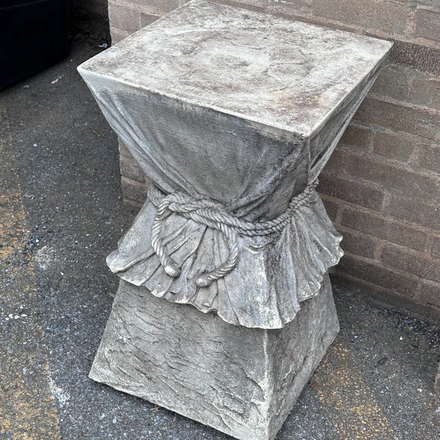 Vintage Pedestal in the Style of John Dickinson Classic trompe-l'œil pedestal made from resin. Add glass to use as a small...