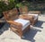 Wood Antique Stick Wicker Sofa & Lounge Chairs, a Set of 3 Attributed to Heywood Wakefield For Sale - Image 7 of 15