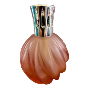 Vintage 1970 French 'Verre Moule' Pink Frosted Glass Lampe Berger Shepherd's Fragrance Lamp