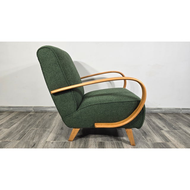 Wood Art Deco Lounge Chair by Jindrich Halabala, 1940s For Sale - Image 7 of 8