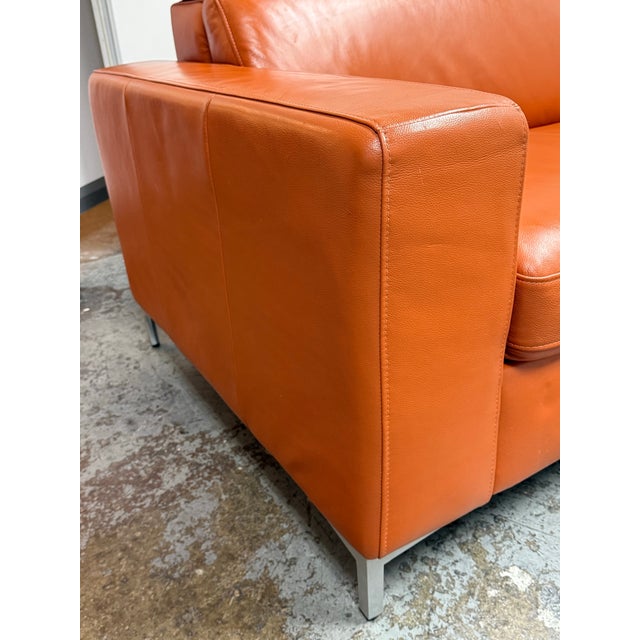 Queen Size Andrew Leather Sleeper Sofa For Sale - Image 10 of 12