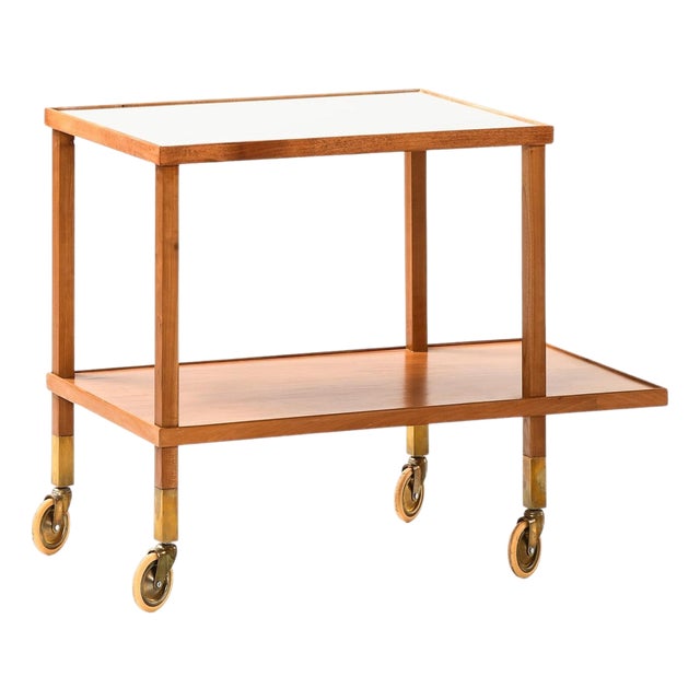 Trolley in Brass and Mahogany from Josef Frank, 1950s For Sale