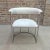 Mid-Century Modern 1970's Chrome & White Naugahyde Faux Bamboo Barrel Lounge Chair For Sale - Image 3 of 8