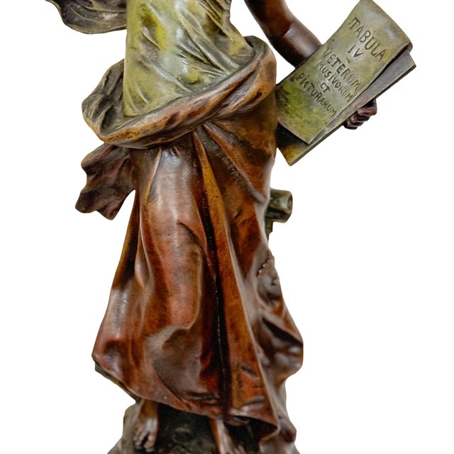 Brown Auguste Moreau, Art Nouveau Allegorical Maiden, Late 19th Century, Spelter For Sale - Image 8 of 11