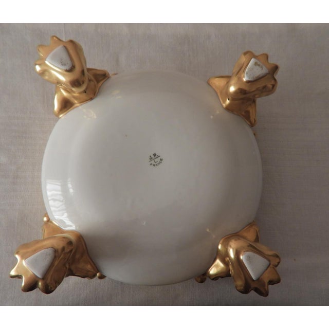 Limoges, France 1900s Antique J. P. Limoges Nippon Art Deco Fruit Punch Bowl With Gold Gilt Pedestal Champagne Bucket For Sale - Image 4 of 8