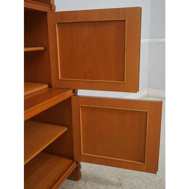 1950s German Mid Century Modern 3 Piece Oak Bookcase Cabinet For Sale - Image 4 of 17