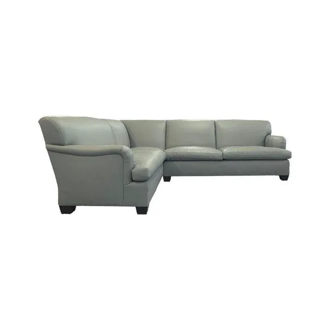 Contemporary Vicente Wolf Grey Leather Sectional Sofa For Sale - Image 3 of 4