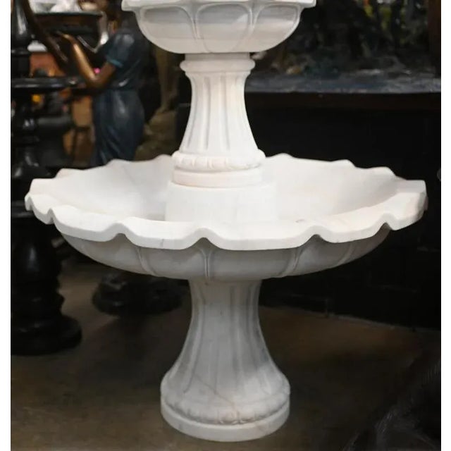 Italian Marble Garden Fountain For Sale - Image 3 of 8