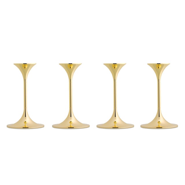 Jazz Candleholders in Steel with Brass Plating by Max Bruel, Set of 4 For Sale - Image 4 of 16