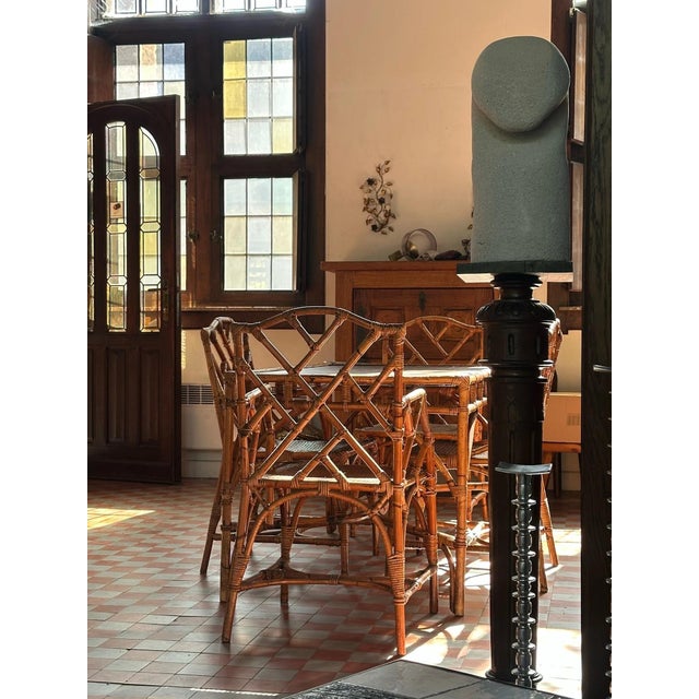 Wood Chippendale Bamboo Dining Set, Italy, 1970s, Set of 6 For Sale - Image 7 of 18