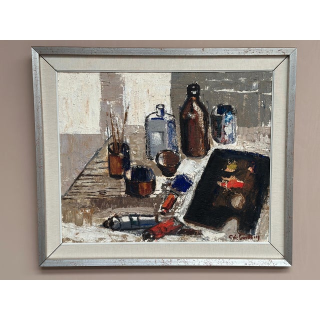 Eric Lundberg, The Work Table Atelier, 1960s, Oil on Canvas For Sale - Image 14 of 18