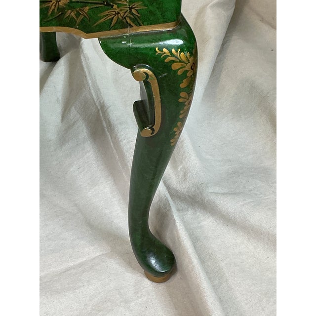 1980s Signed Norman Lundin Green Chinoiserie Armchair For Sale - Image 10 of 18