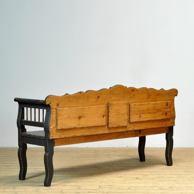Antique Pine Bench, 1900s For Sale - Image 10 of 11