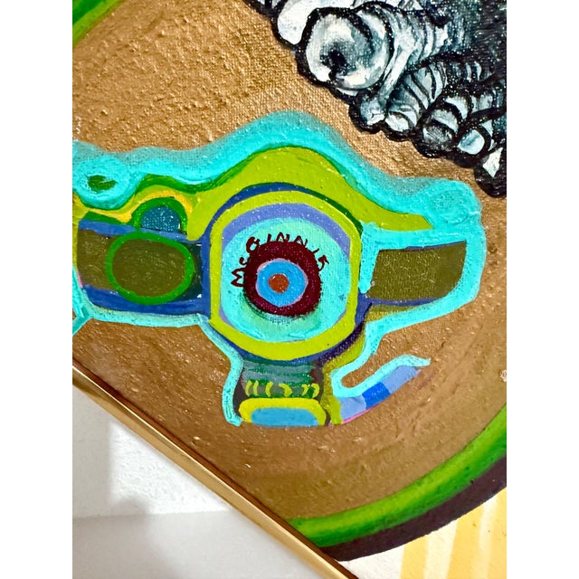 2000 - 2009 Christine McGinnis, Vibrant Acrylic on Canvas Surrealist Erotic Flowers Painting Christine McGinnis, 2002 For Sale - Image 5 of 9